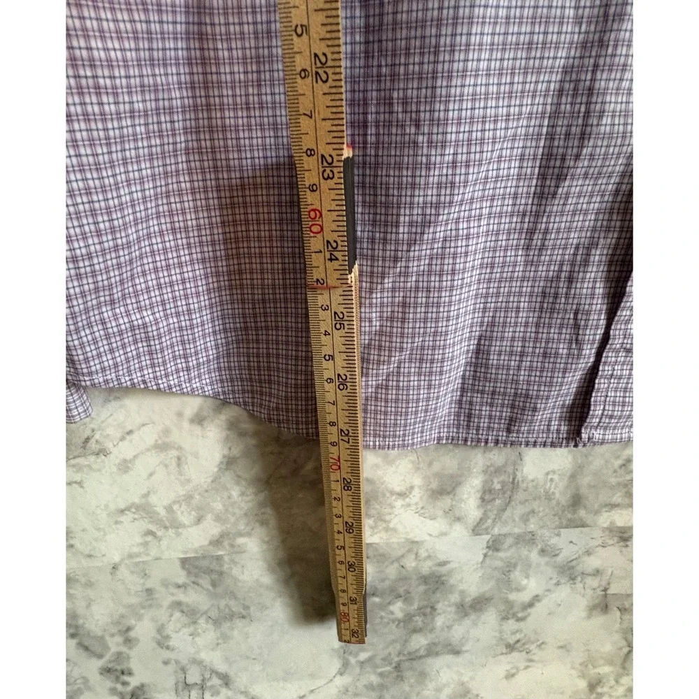 Banana Republic Men's‎ M Purple Plaid Snap Front Shirt Long Sleeve